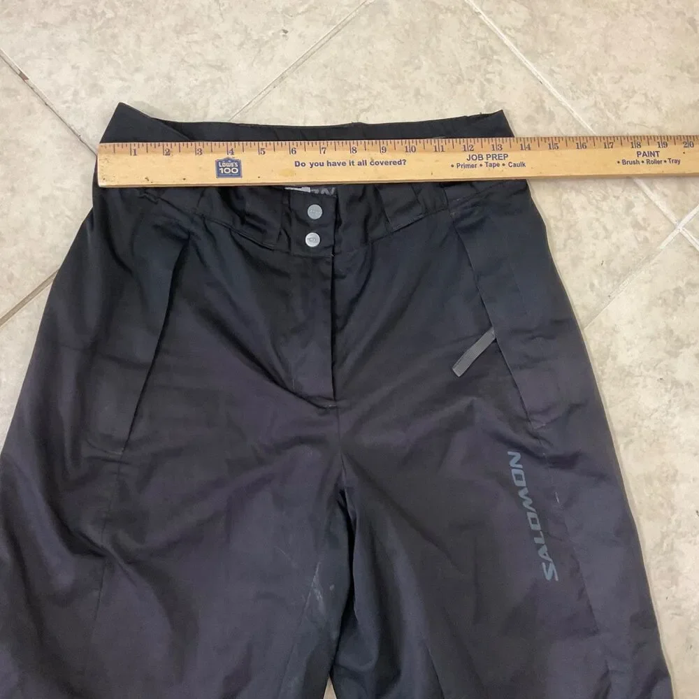 Salomon Double Insulated pants Men's Size 28x 30” Black Snowboard Ski Waterproof